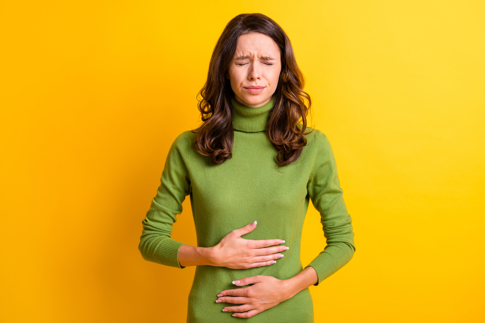 Photo,Of,Young,Unhappy,Unwell,Sick,Ill,Woman,Hold,Hand