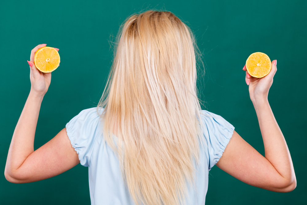 Healthy,Diet,,Haircare,,Refreshing,Food,Full,Of,Vitamins.,Woman,Holding