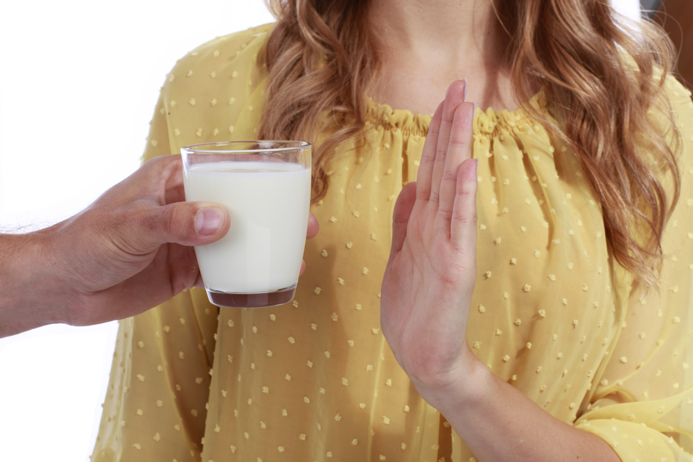 Woman,With,Milk,Allergy,Isolated