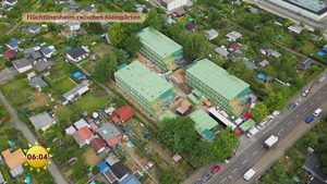 Flüchtlingsheim zwischen Kleingärten