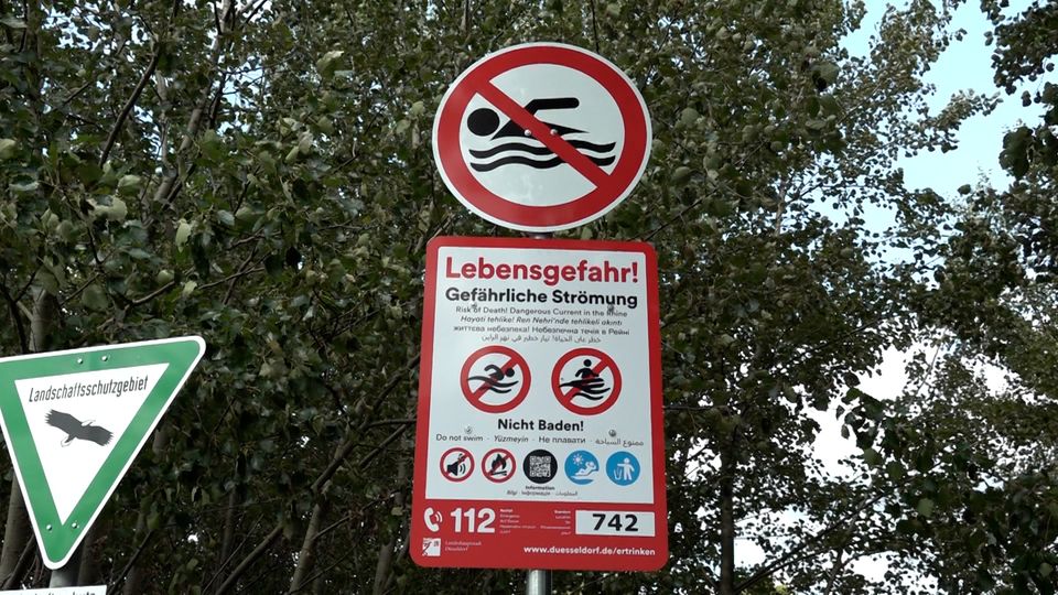 Rhein-Badeverbot in Düsseldorf wegen Lebensgefahr