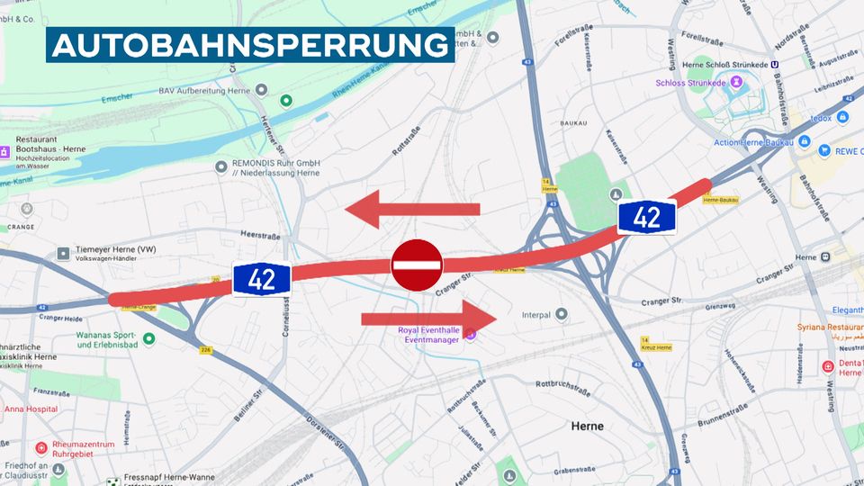 A42 und A40: Wochenend-Sperrungen im Ruhrgebiet