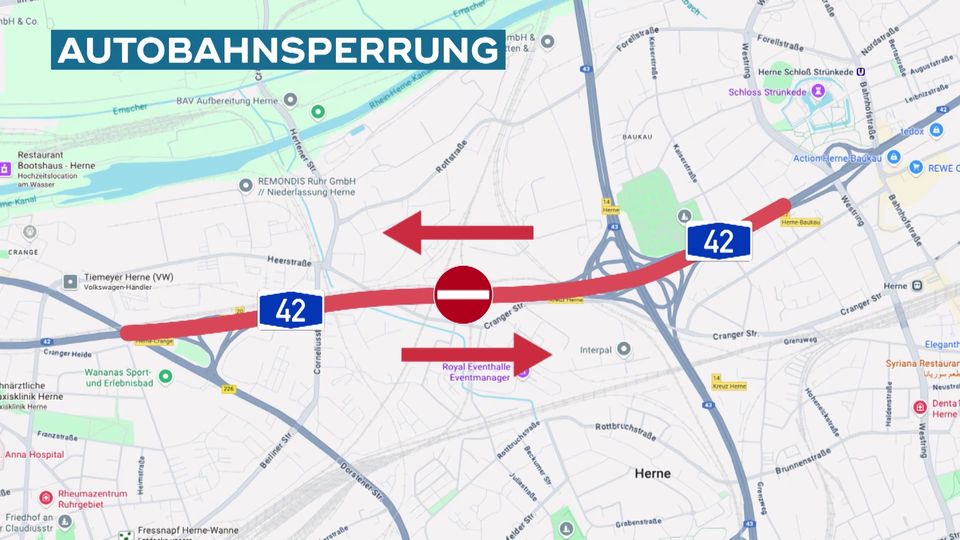 A42 und A40: Wochenend-Sperrungen im Ruhrgebiet