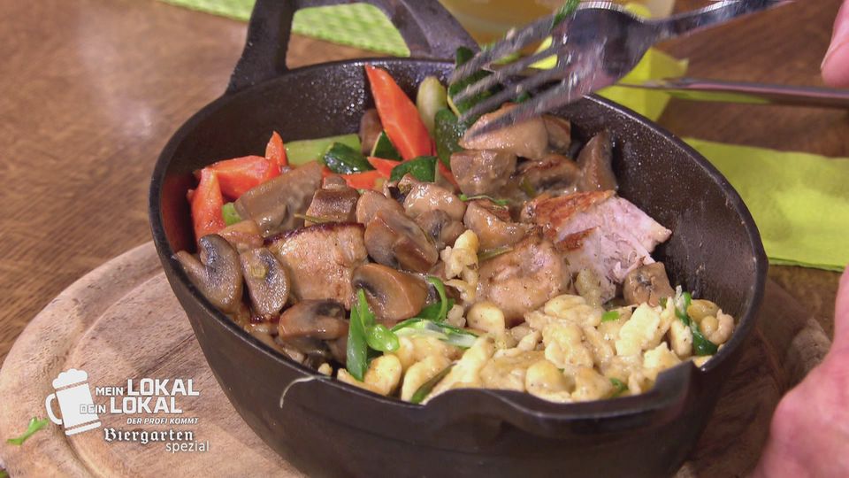 Schweinemedaillons und Spätzle