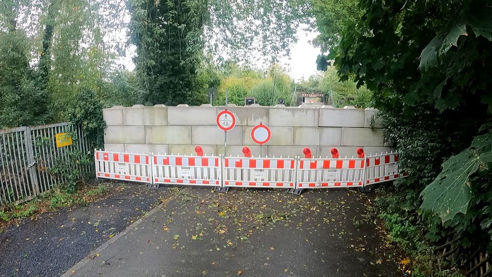 Mauern in Essen Dellwig sorgen für Umwege