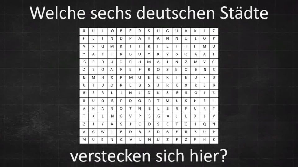 Buchstabenrätsel: Findest du diese sechs deutschen Städte?