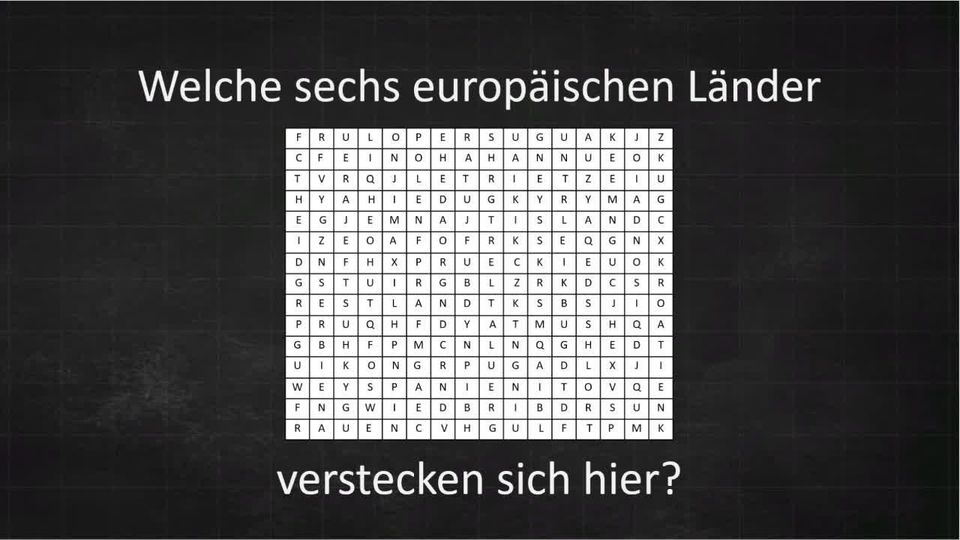 Sechs Länder Europas: wie viele findest du?