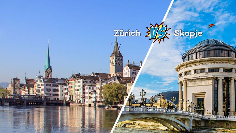Teuer vs. günstig: Das Reiseduell Zürich vs. Skopje